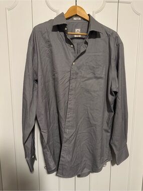 Peter Millar Gray Long-Sleeve Dress Shirt